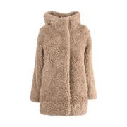 Dames Winterjas met Teddybeer Effect RRD , Beige , Dames