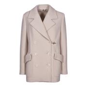 Bruine Wol Kasjmiermix Peacoat Fay , Beige , Dames