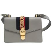 Pre-owned Leather gucci-bags Gucci Vintage , Gray , Dames