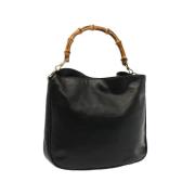 Pre-owned Leather handbags Gucci Vintage , Black , Dames