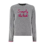 Geborduurde Crew-Neck Pullover MC2 Saint Barth , Gray , Dames