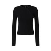 Stijlvolle Gebreide Top Pinko , Black , Dames