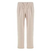 Beige Wol Trekkoord Broek Herno , Beige , Heren