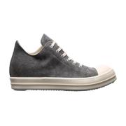 Geborsteld Weefsel Lage Sneakers Rick Owens , Gray , Heren