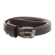 Bruin Leren Riem Regular Fit Aspesi , Brown , Dames