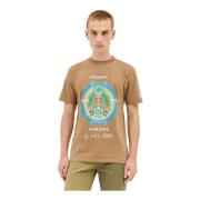 Grafische Print Katoenen T-shirt Space Available , Brown , Heren