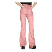 Bolan broek met gecoate afwerking Rick Owens , Pink , Dames