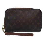 Pre-owned Canvas clutches Louis Vuitton Vintage , Brown , Dames