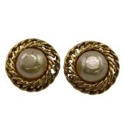 Pre-owned Metal earrings Chanel Vintage , Yellow , Dames