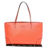 Pre-owned Leather totes Gucci Vintage , Orange , Dames