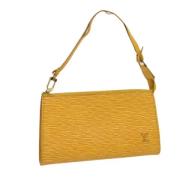 Pre-owned Leather pouches Louis Vuitton Vintage , Yellow , Dames