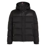 Zwarte Hooded Pufferjas Tommy Hilfiger , Black , Heren