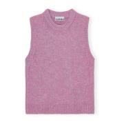 Rose Violet Alpaca Vest Ganni , Pink , Dames