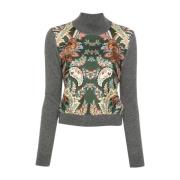 Groene bloemen hoge hals trui Etro , Multicolor , Dames