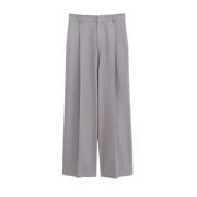 Flanellen Wijde Geplooide Broek Filippa K , Gray , Dames