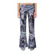 Multi Grijs Viscose Broek Acne Studios , Multicolor , Dames