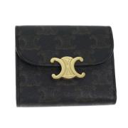 Pre-owned Leather wallets Celine Vintage , Black , Dames