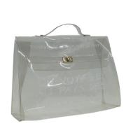 Pre-owned Vinyl handbags Hermès Vintage , White , Dames