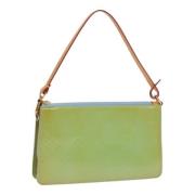 Pre-owned Leather pouches Louis Vuitton Vintage , Green , Dames