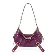 Paarse Schoudertas met Strookdetail Biasia , Purple , Dames