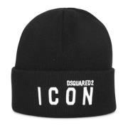 Gebreide muts met omslag Dsquared2 , Black , Heren