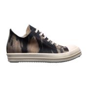 Denim Grafische Lage Sneakers Rick Owens , Black , Heren