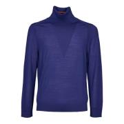 Blauwe Gebreide Trui Hoge Kraag Aw24 PS By Paul Smith , Blue , Heren