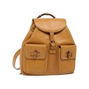 Pre-owned Leather backpacks Gucci Vintage , Brown , Dames