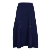 Blauwe Gebreide Rok met Pointelle Details PS By Paul Smith , Blue , Da...