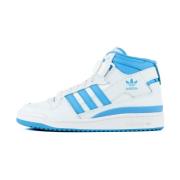 Mid-Top Forum Sneakers in Wit/Blauw Adidas , White , Dames