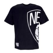 Brooklyn Nets Logo Oversized Tee Zwart/Wit New Era , Black , Heren