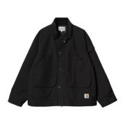 Zwarte Nylon Canvas Jas Carhartt Wip , Black , Heren