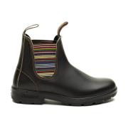 Bruine Gestreepte Elastische Enkellaarzen Blundstone , Brown , Dames