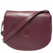 Pre-owned Leather shoulder-bags Cartier Vintage , Brown , Dames