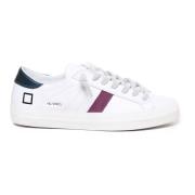 Witte leren sneakers met gebarsten details D.a.t.e. , White , Dames