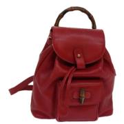 Pre-owned Leather backpacks Gucci Vintage , Red , Dames