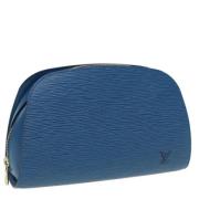 Pre-owned Leather pouches Louis Vuitton Vintage , Blue , Dames