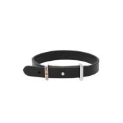 Zwart Leren Armband met Handtekening Gesp PS By Paul Smith , Black , H...