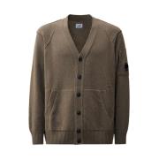 Wollen Cardigan met Details C.p. Company , Brown , Heren