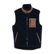 Shearling Mouwloos Rits Jas Houndstooth Print MC2 Saint Barth , Blue ,...