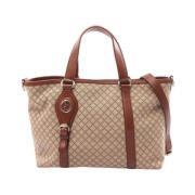 Pre-owned Canvas totes Gucci Vintage , Beige , Dames