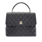 Pre-owned Leather handbags Chanel Vintage , Black , Dames