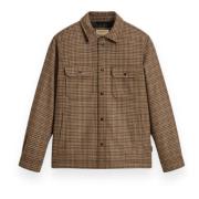 Geruite Overshirt in Alaskawol Woolrich , Beige , Heren