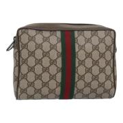 Pre-owned Leather clutches Gucci Vintage , Beige , Dames