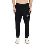 Zwarte joggingbroek met witte print Dsquared2 , Black , Heren