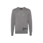 Grijze Gebreide Crewneck Trui Dsquared2 , Gray , Heren