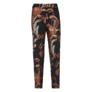 Zwarte broek met bloemenpatroon Etro , Multicolor , Dames