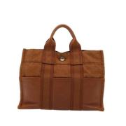 Pre-owned Canvas handbags Hermès Vintage , Brown , Dames