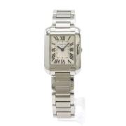 Pre-owned Metal watches Cartier Vintage , White , Dames