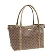 Pre-owned Canvas totes Gucci Vintage , Beige , Dames